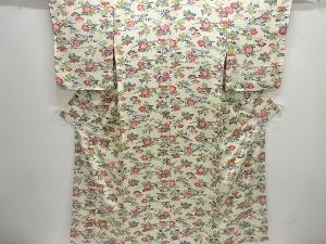 未使用品　流水に花模様小紋着物